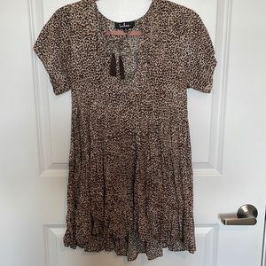 Flowy cheetah print dress/swimsuit coverup